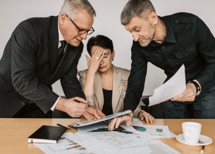 business man stressed out at the office
